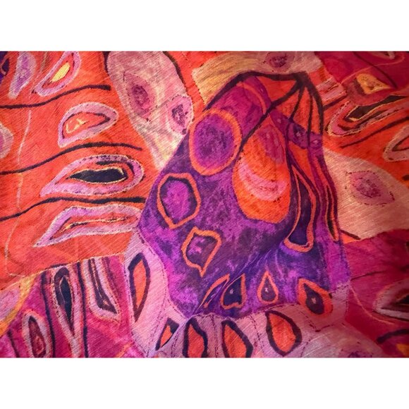 NWT Misa Los Angeles One-Shoulder Tiered Dress Butterfly Purple & Pink Chiffon S - Picture 9 of 12